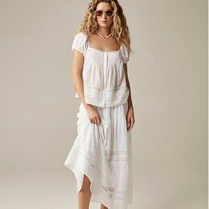 J. Crew Cap-sleeve lace-trim top in cotton voile